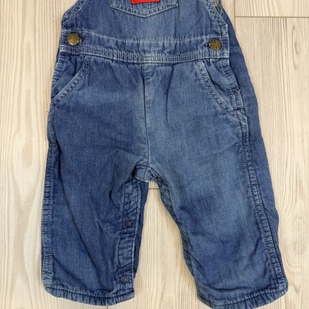 Vintage OshKosh B'Gosh Vestbak Plaid‎ Flannel Line Boys Overalls Blue 18M USA